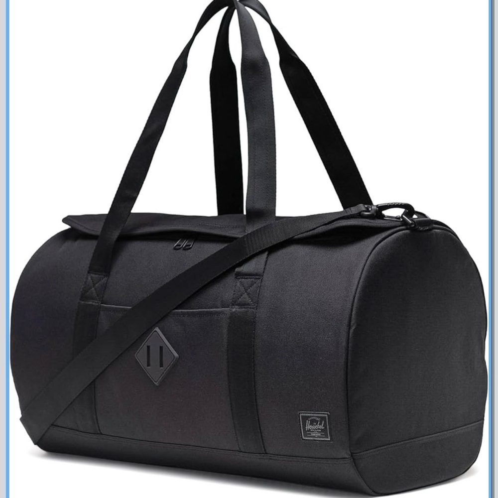 Herschel heritage duffle luggage bag black new with tags